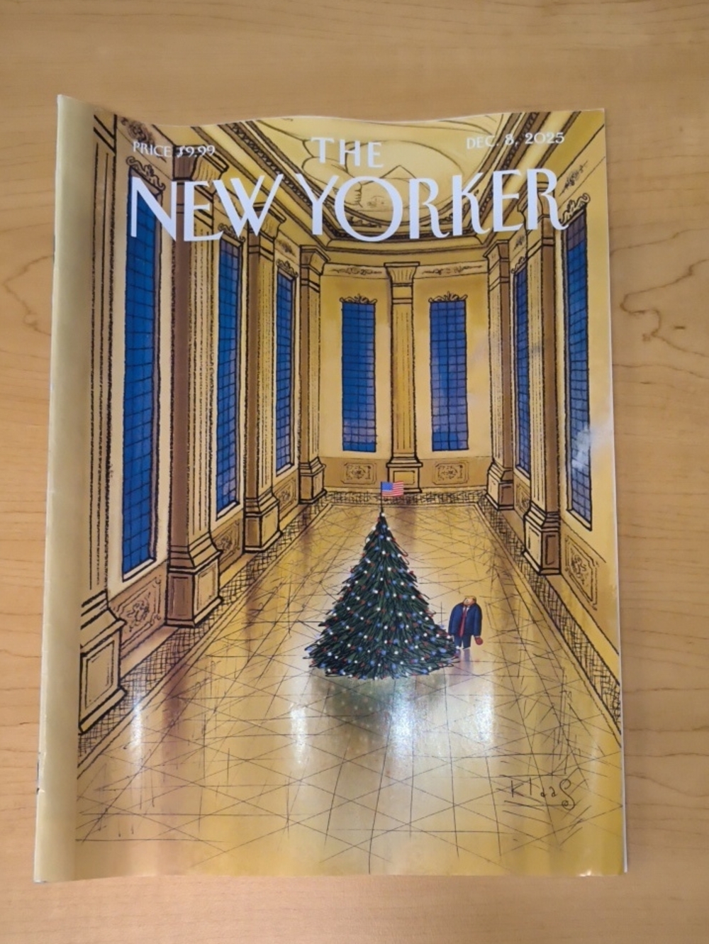 New Yorker Magazine December 8 2025 Donald Trump Christmas Tree Gold White House